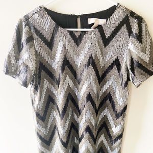 Michael Kors Chevron Sequin Short Sleeve Dress 4